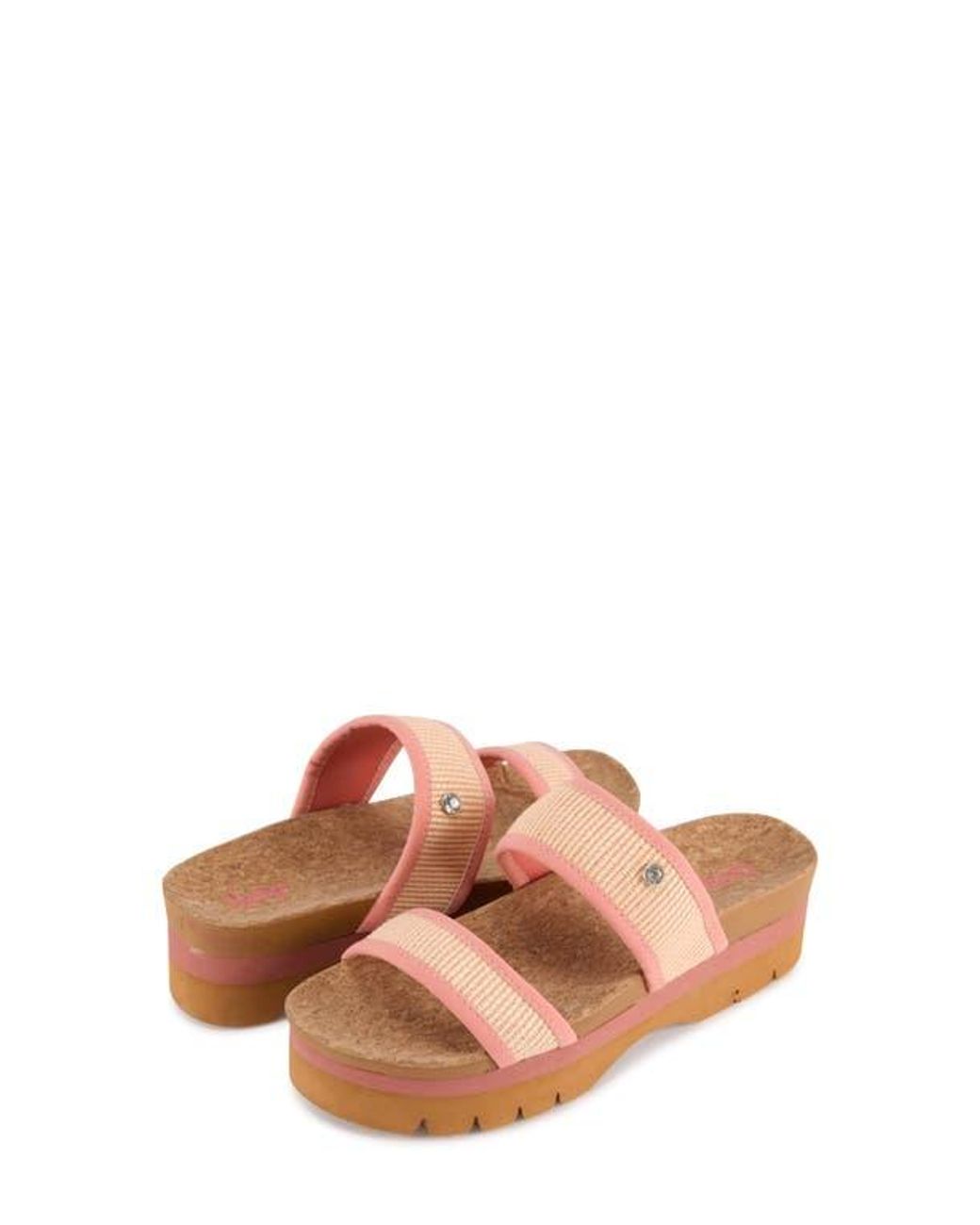 FLOOPI Pink Knit Platform Slide Sandal