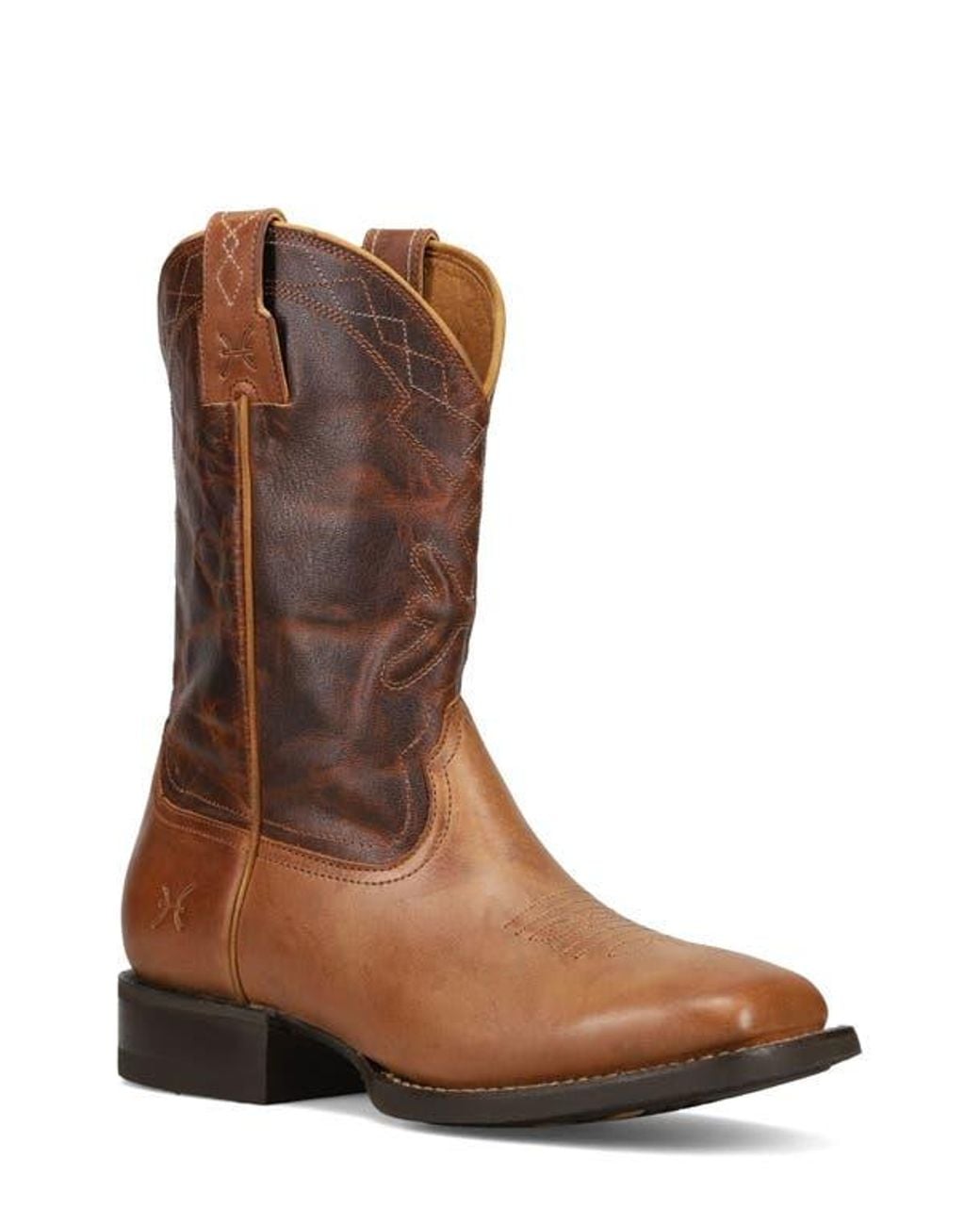 Frye Brown Hauser Logo Stitch Western Boot for men