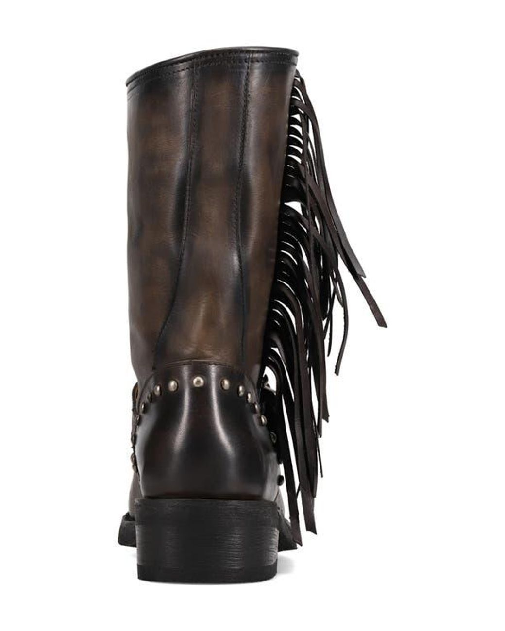 Frye Black Viv Fringe Trim Boot