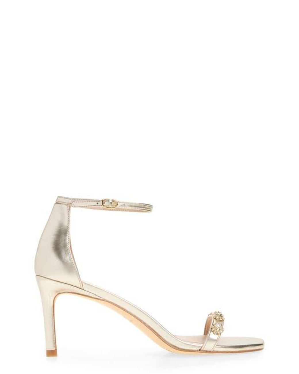 Stuart Weitzman White Justina 75 Sandal