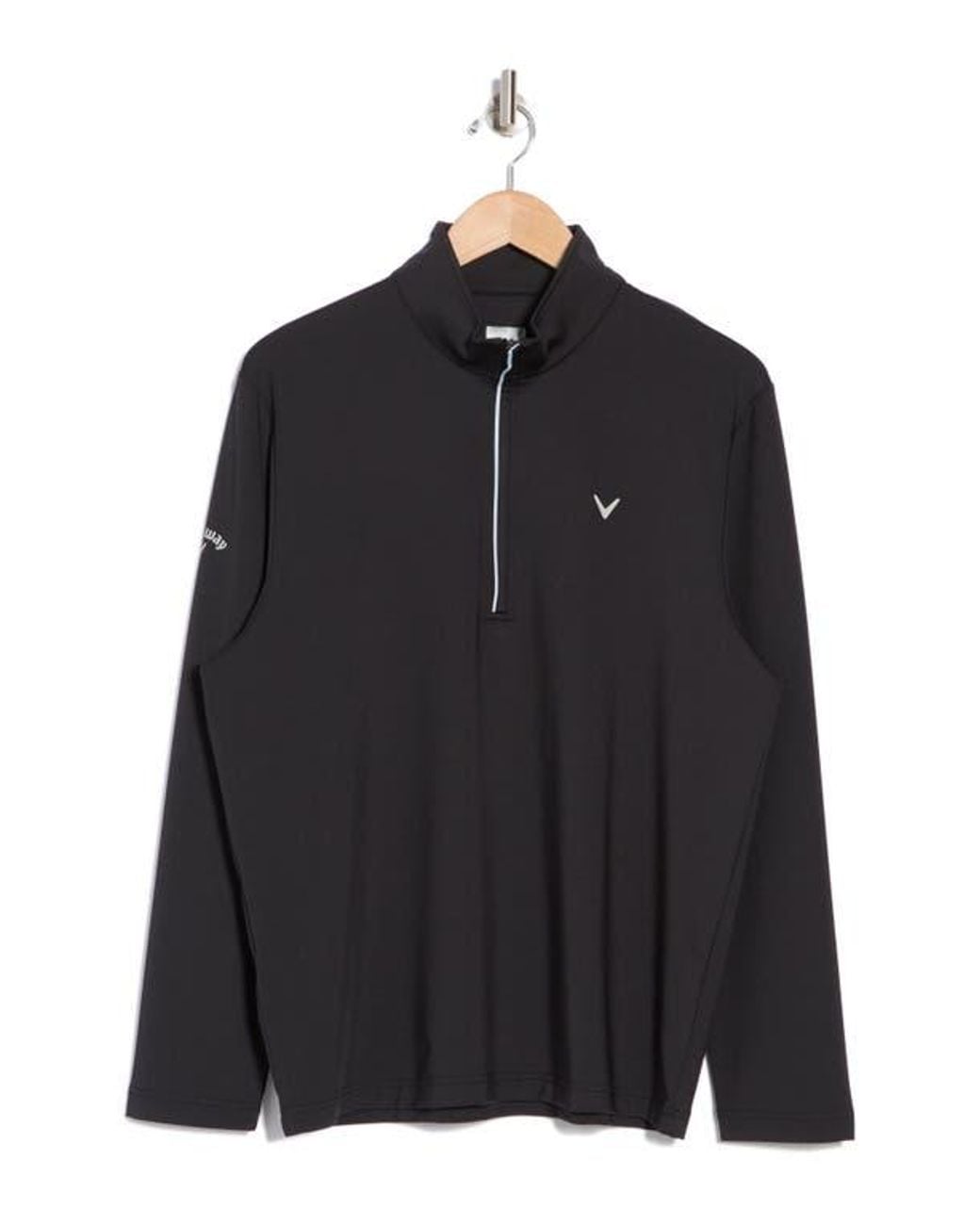 Callaway Apparel Black Fitted Quarter-Zip Golf Pullover for men