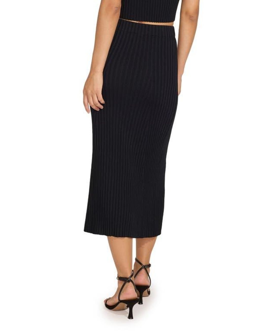 Solid & Striped Black The Yvette Midi Skirt