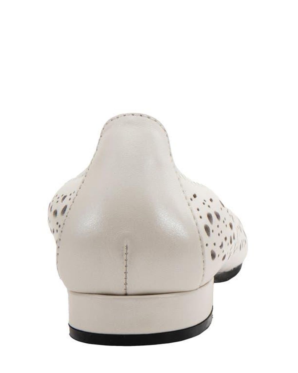 David Tate White Laser Cut Ballet Flat