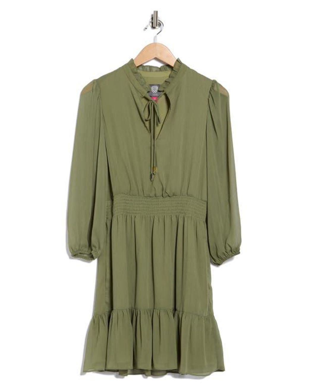 green emerald velvet dress Vince Camuto Eyelet Balloon Sleeve Dress Green 12 at Amazon Women's Clothing  store