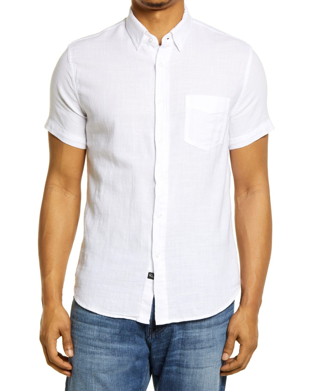 Rails Fairfax Short Sleeve Buttonup Cotton Shirt In White At Nordstrom