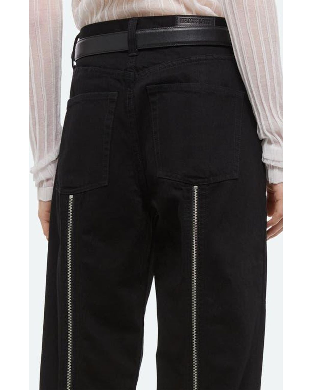 Helmut Lang Black Back Zip Carpenter Jeans