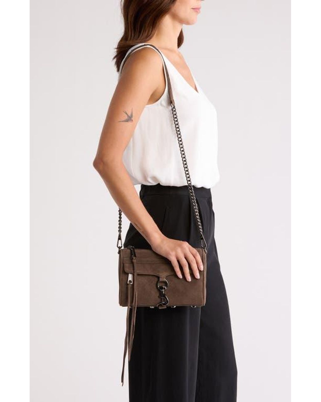 Rebecca Minkoff Mini Leather Top Handle Crossbody Bag in Brown Lyst