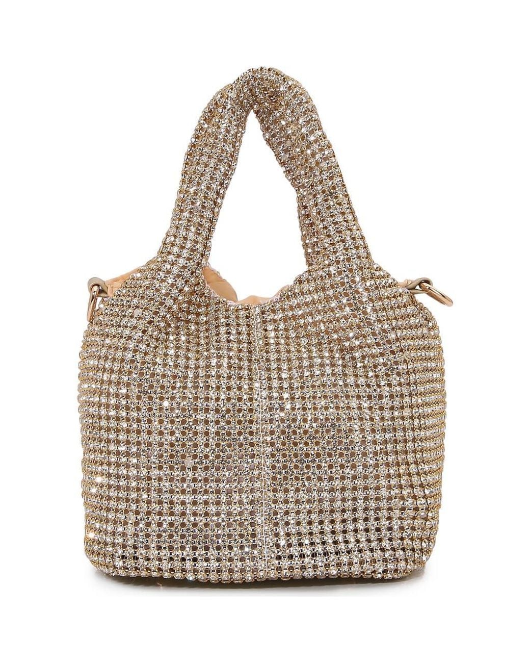 BERNESS Metallic Crystal Bucket Bag