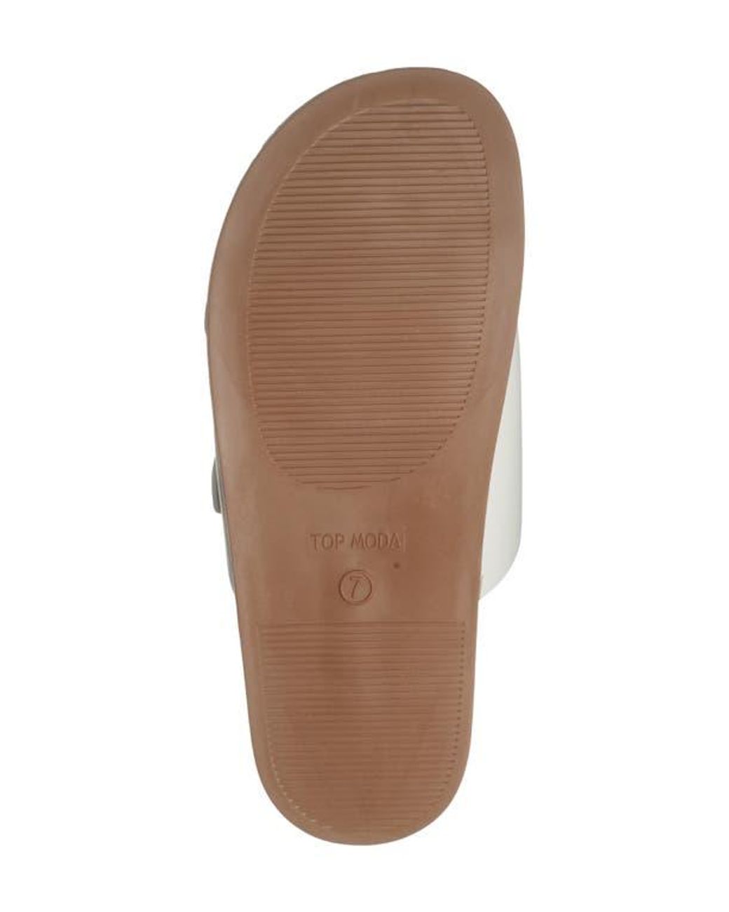 Top Moda White Sailor Double Strap Slide Sandal