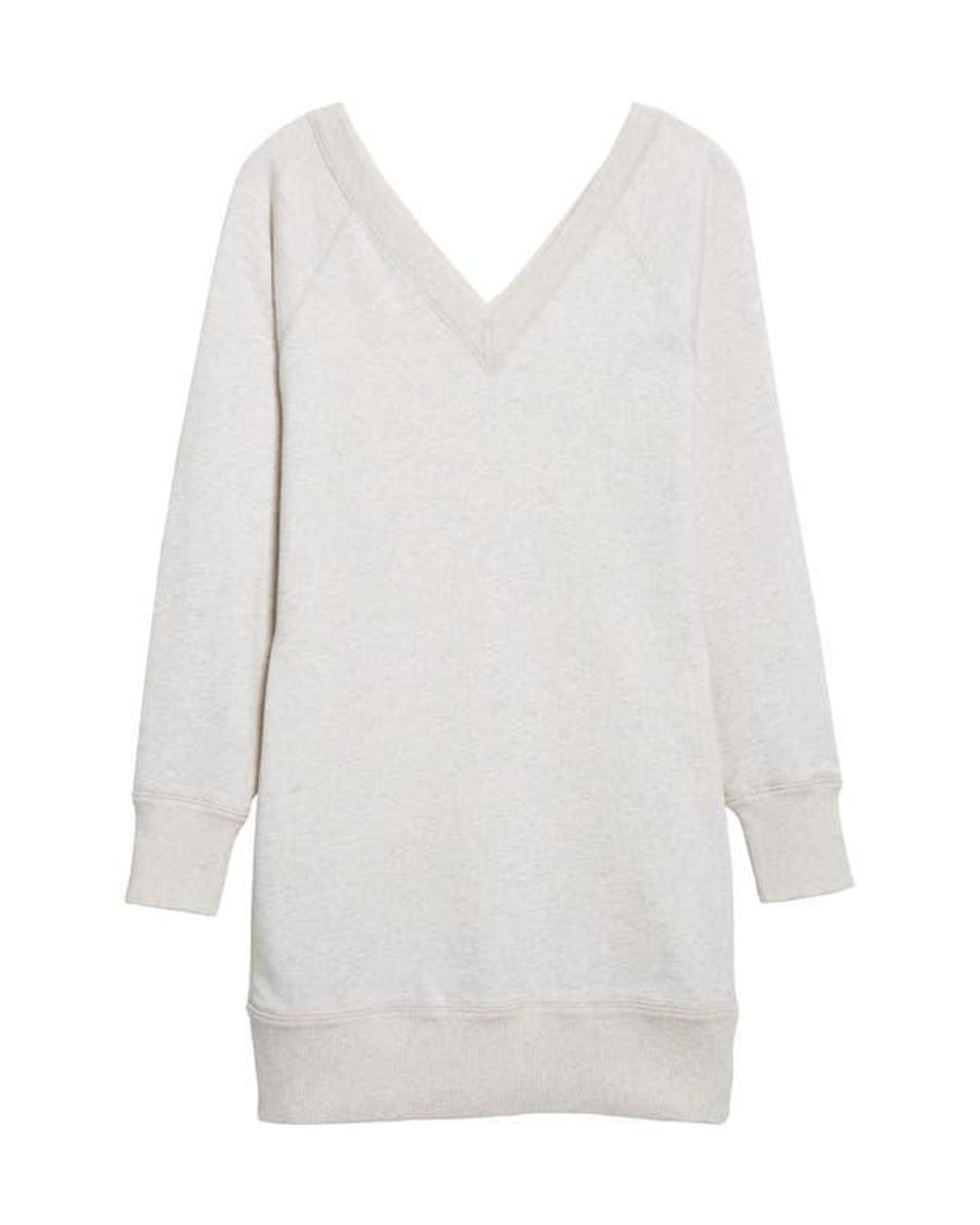 Isabel Marant Manuela Long Sleeve V-Neck Sweatshirt Dress in White | Lyst