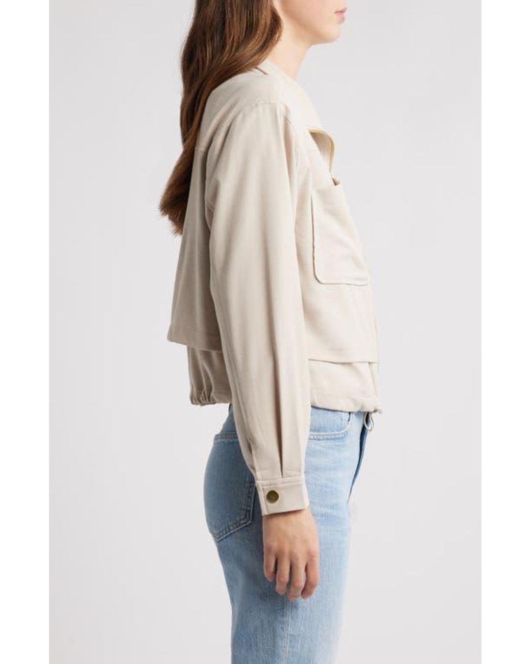 Wit & Wisdom Natural Double Layer Front Zip Jacket