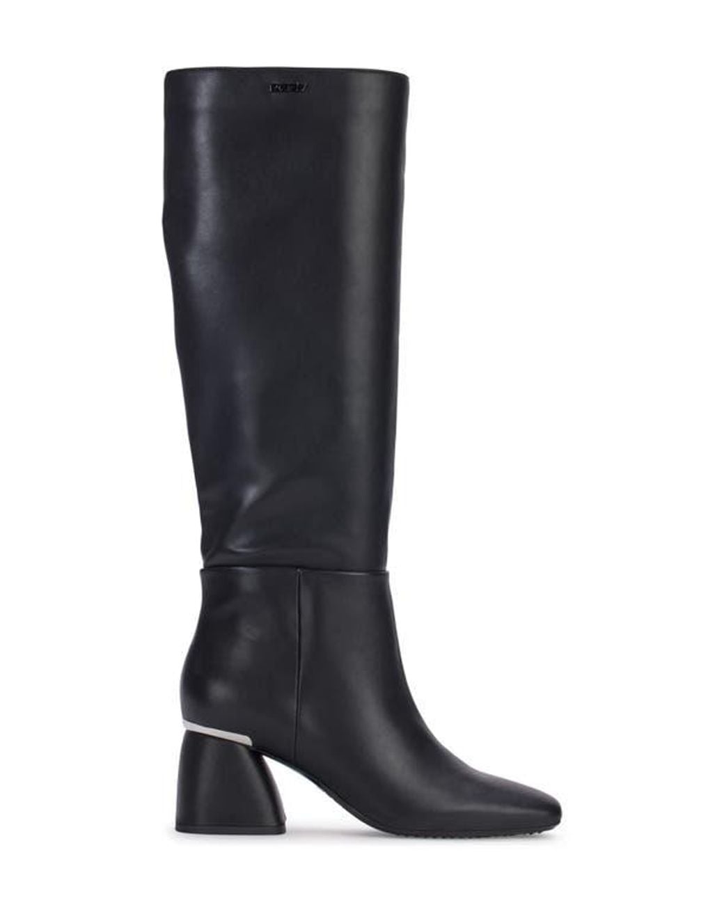 DKNY Black Knee-High Square-Toe Block Heel Boots