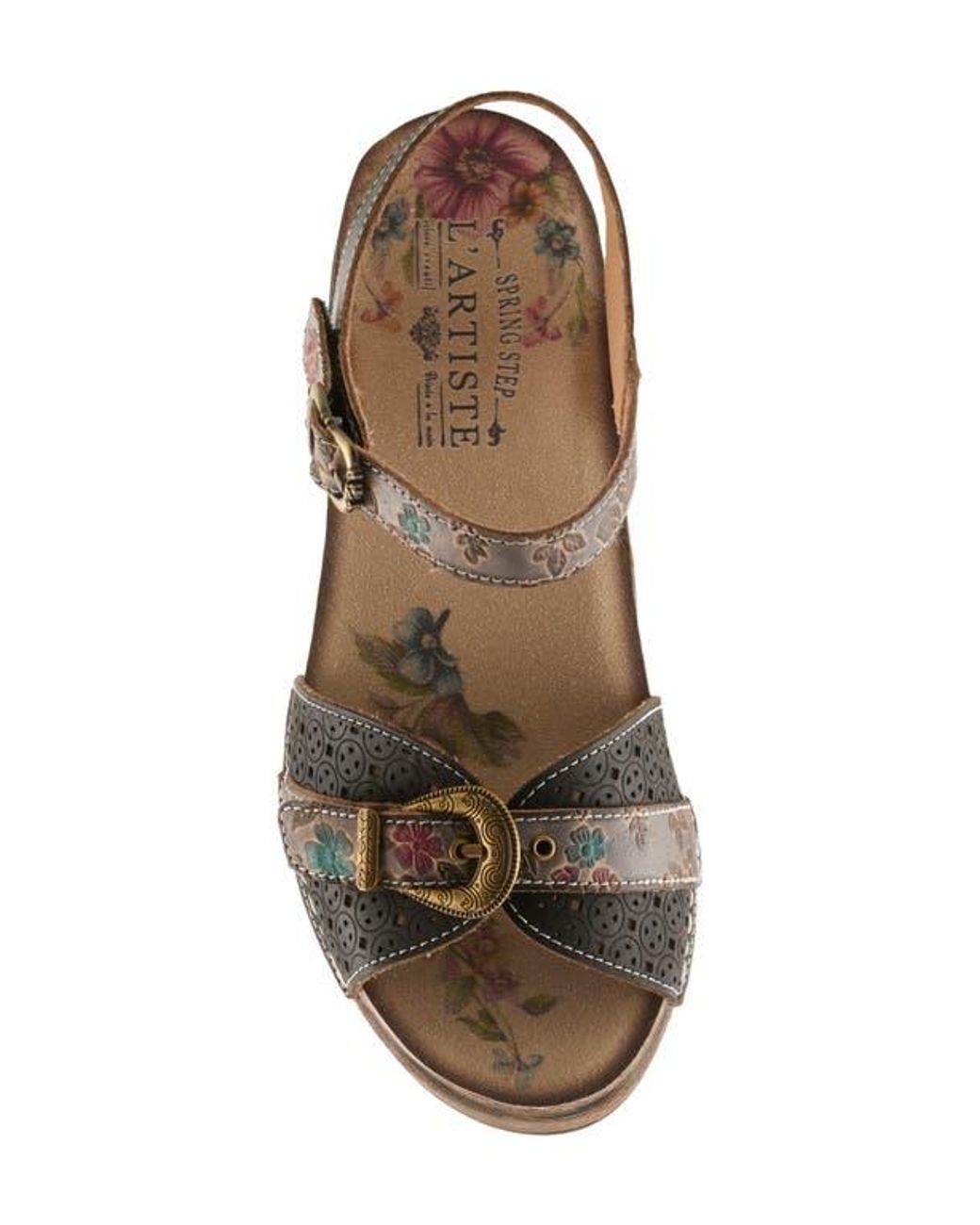 Spring Step Multicolor Upperbuck Ankle Strap Platform Sandal