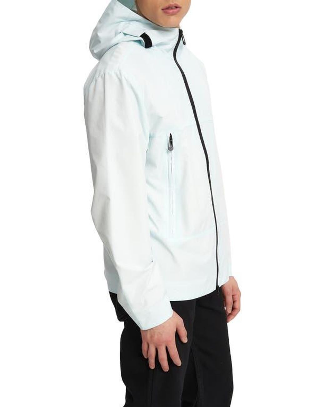 Noize White Silas Hooded Rain Jacket for men