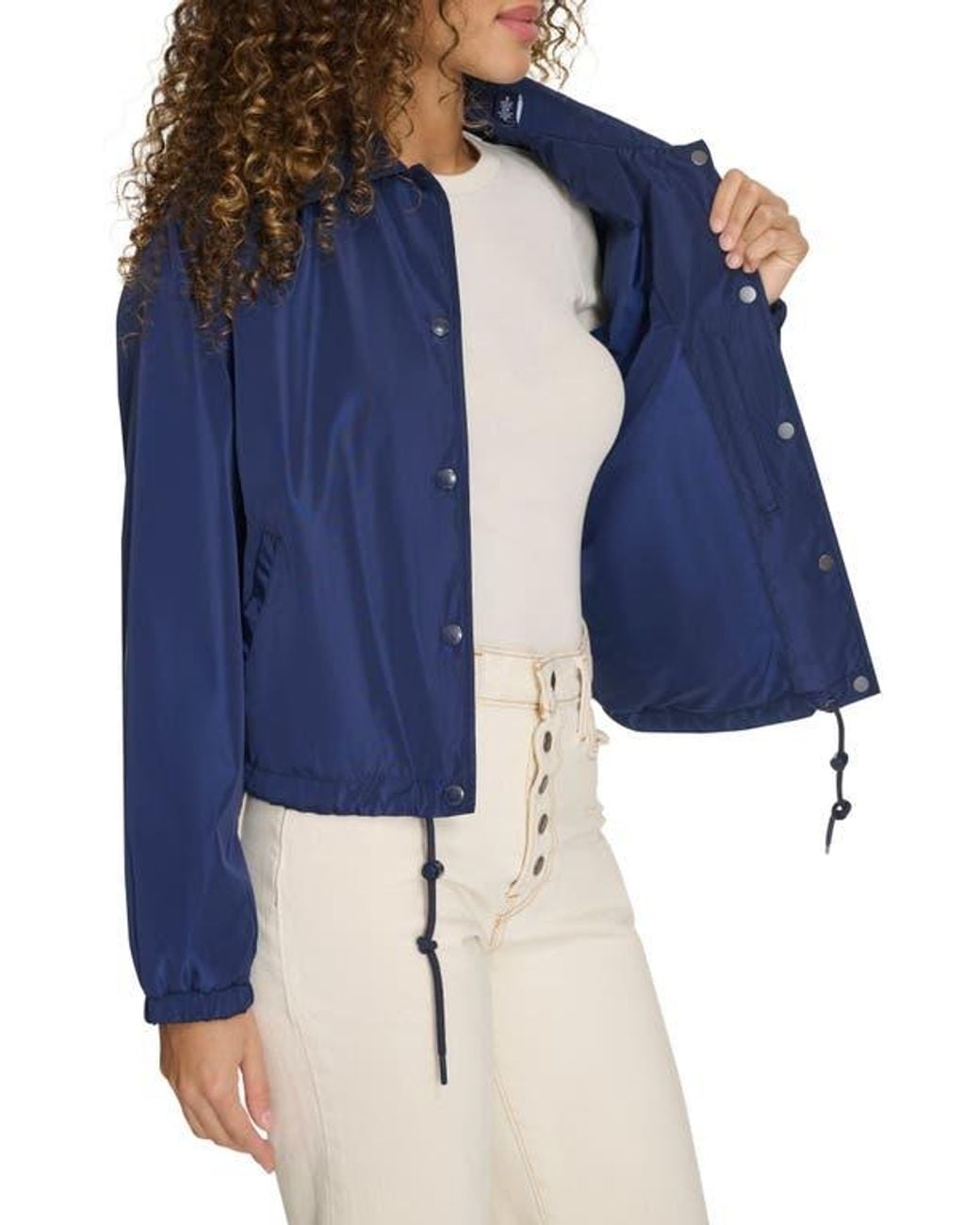 Champion Blue Cropped Coached Jacket