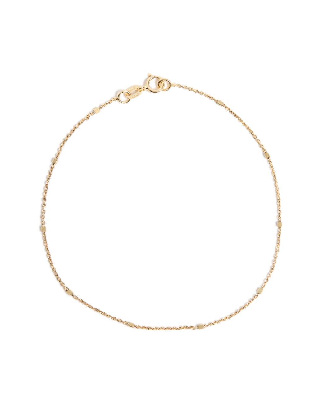 Bony Levy 14k Gold Cube Station Rolo Chain Bracelet in White Lyst