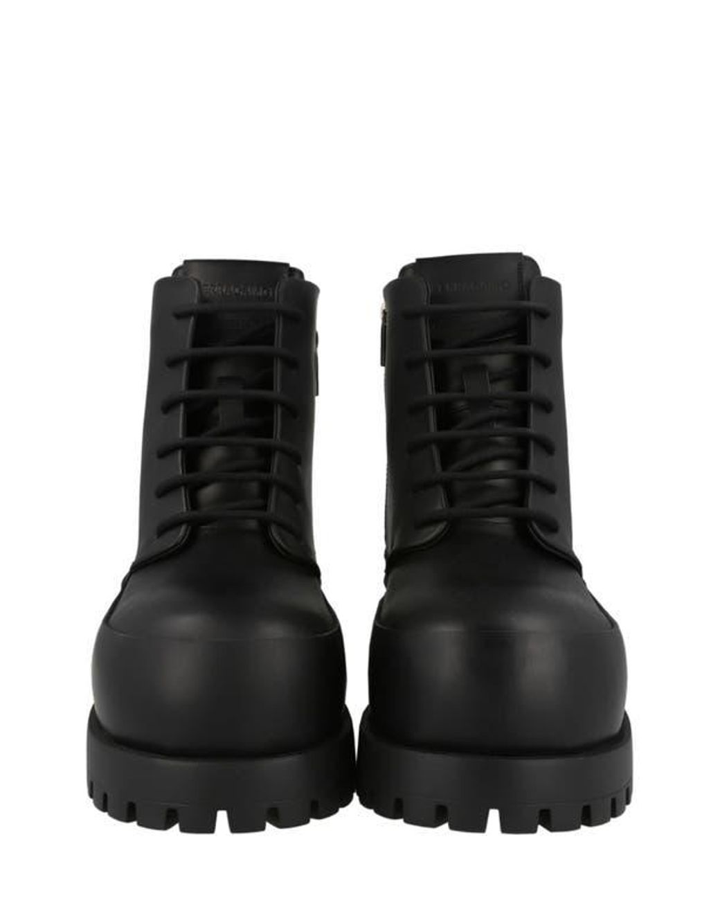 Ferragamo Black Fede Combat Boot for men