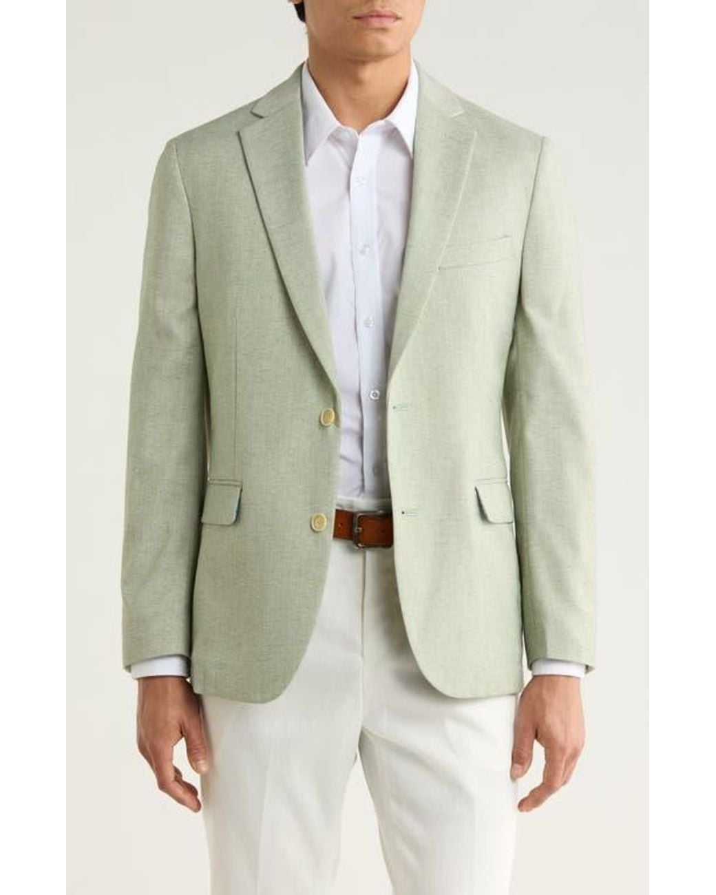 Con.struct Green Lino Two-Button Sport Coat for men