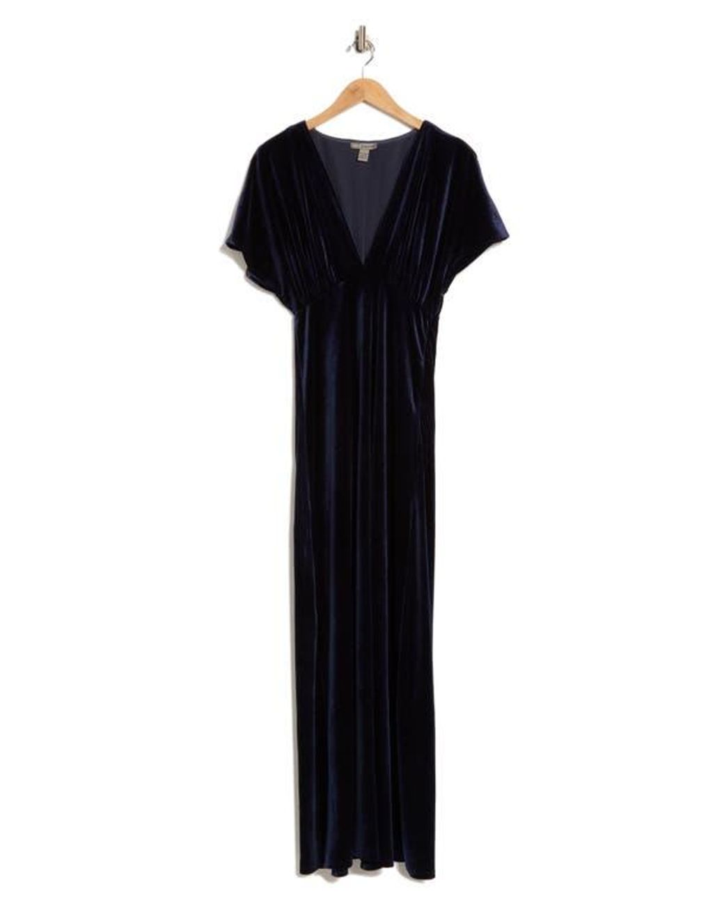 Love By Design Paige Velvet Maxi Dress in Blue | Lyst