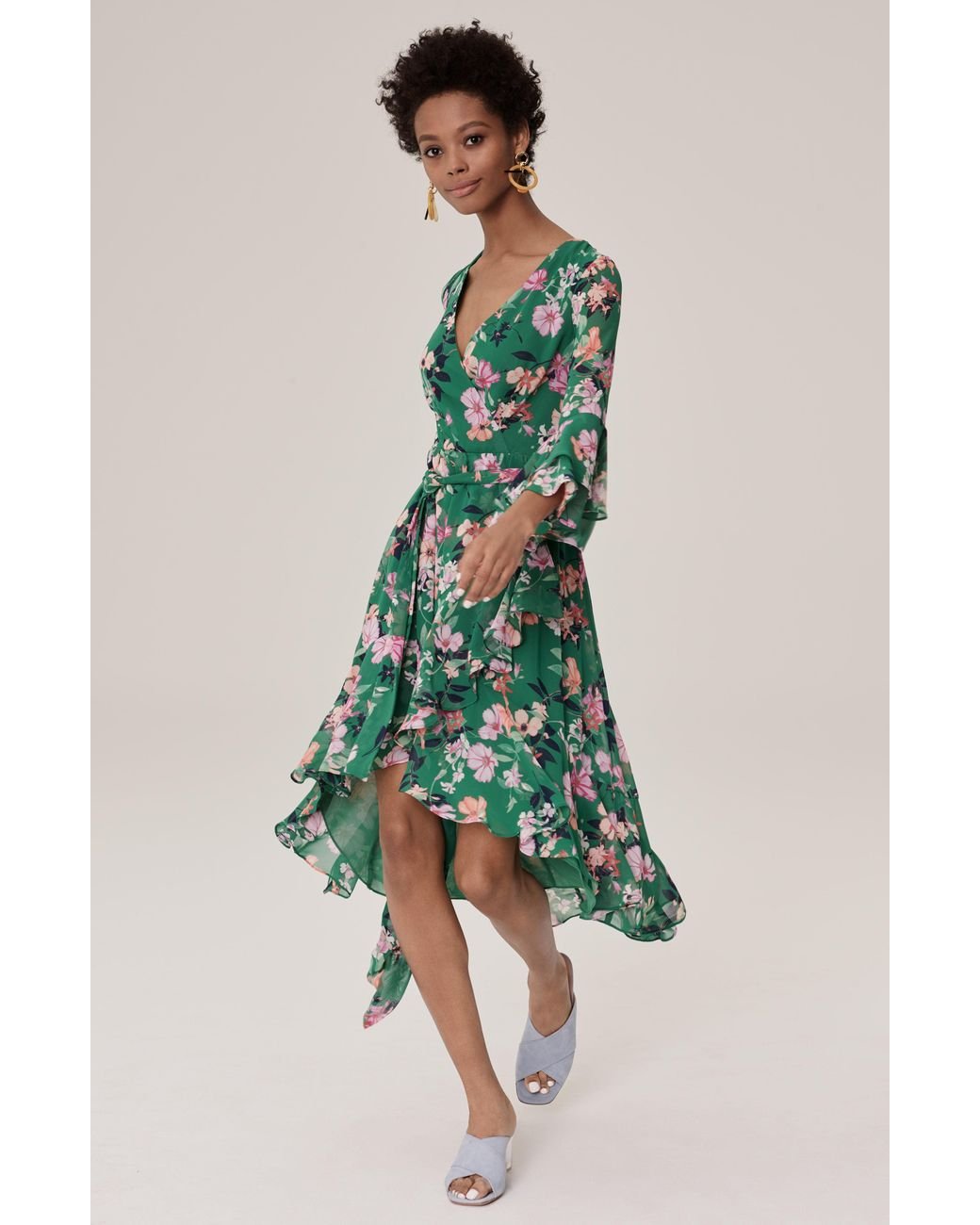 Eliza j floral print faux wrap dress sales