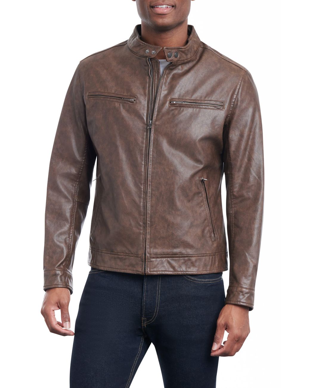 lucky brand brown leather jacket