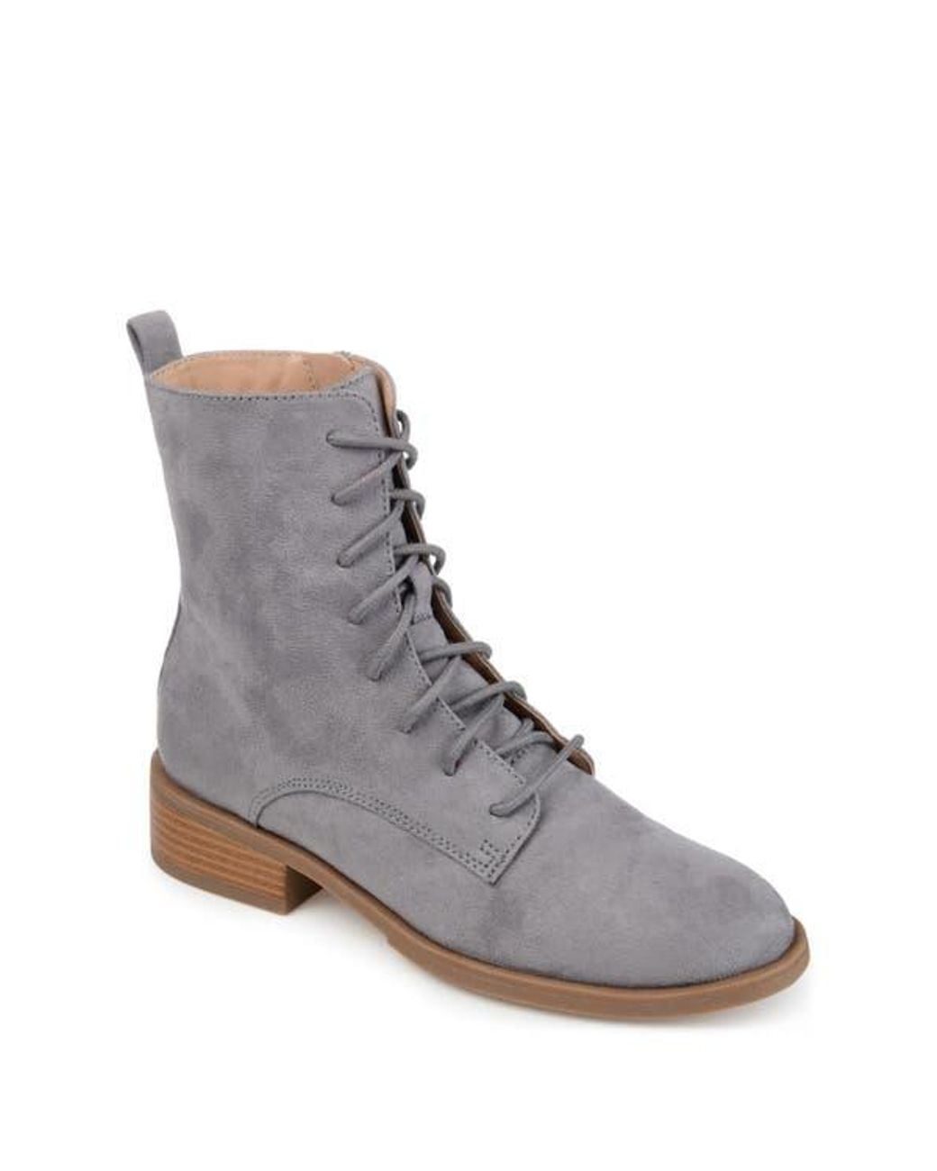 Journee Collection Gray Vienna Combat Boot