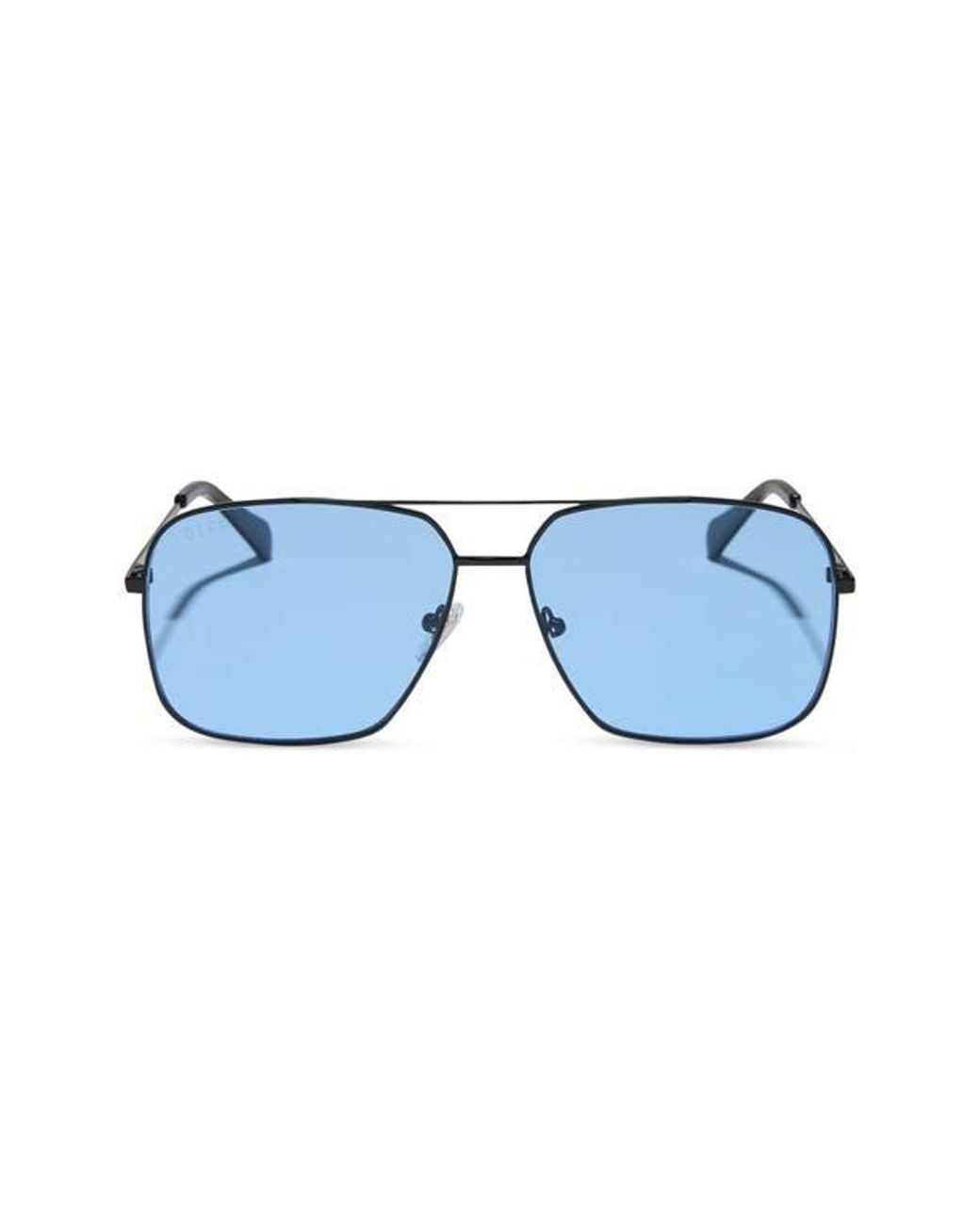 DIFF Blue Leo Aviator Sunglasses