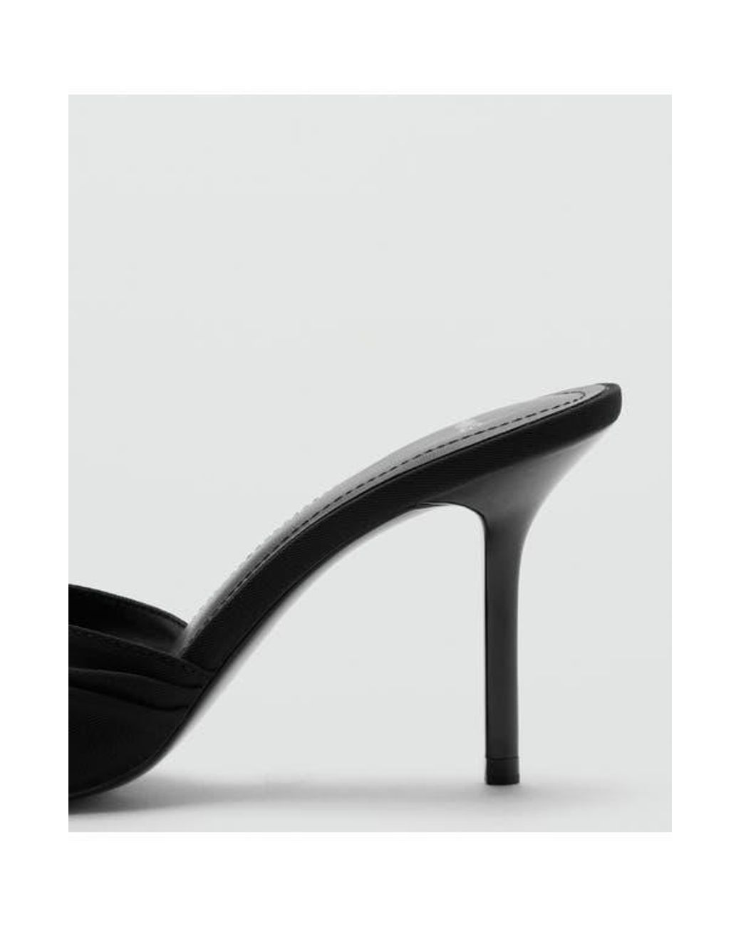Mango Black Lasy Bow Slide Sandal
