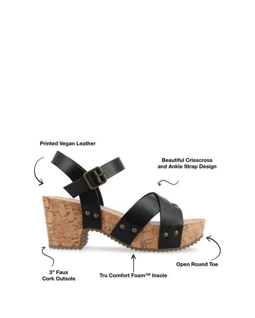 Journee Collection Black Platform Sandal