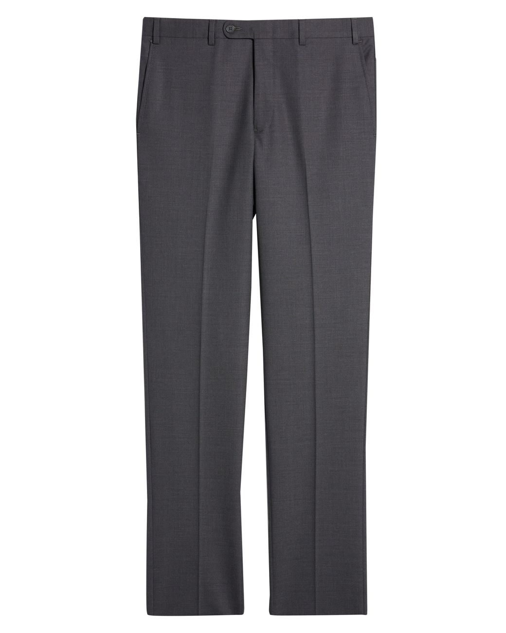 Nordstrom Tech Smart Moda Trim Wool Blend Trousers In Mid Grey At Rack ...