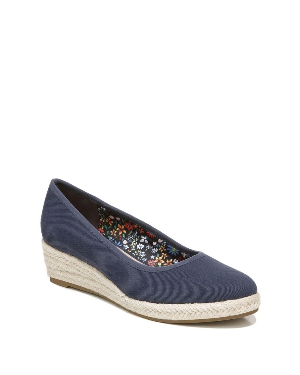 LifeStride Synthetic Karma Espadrille Wedge Flat in Navy (Blue) - Lyst