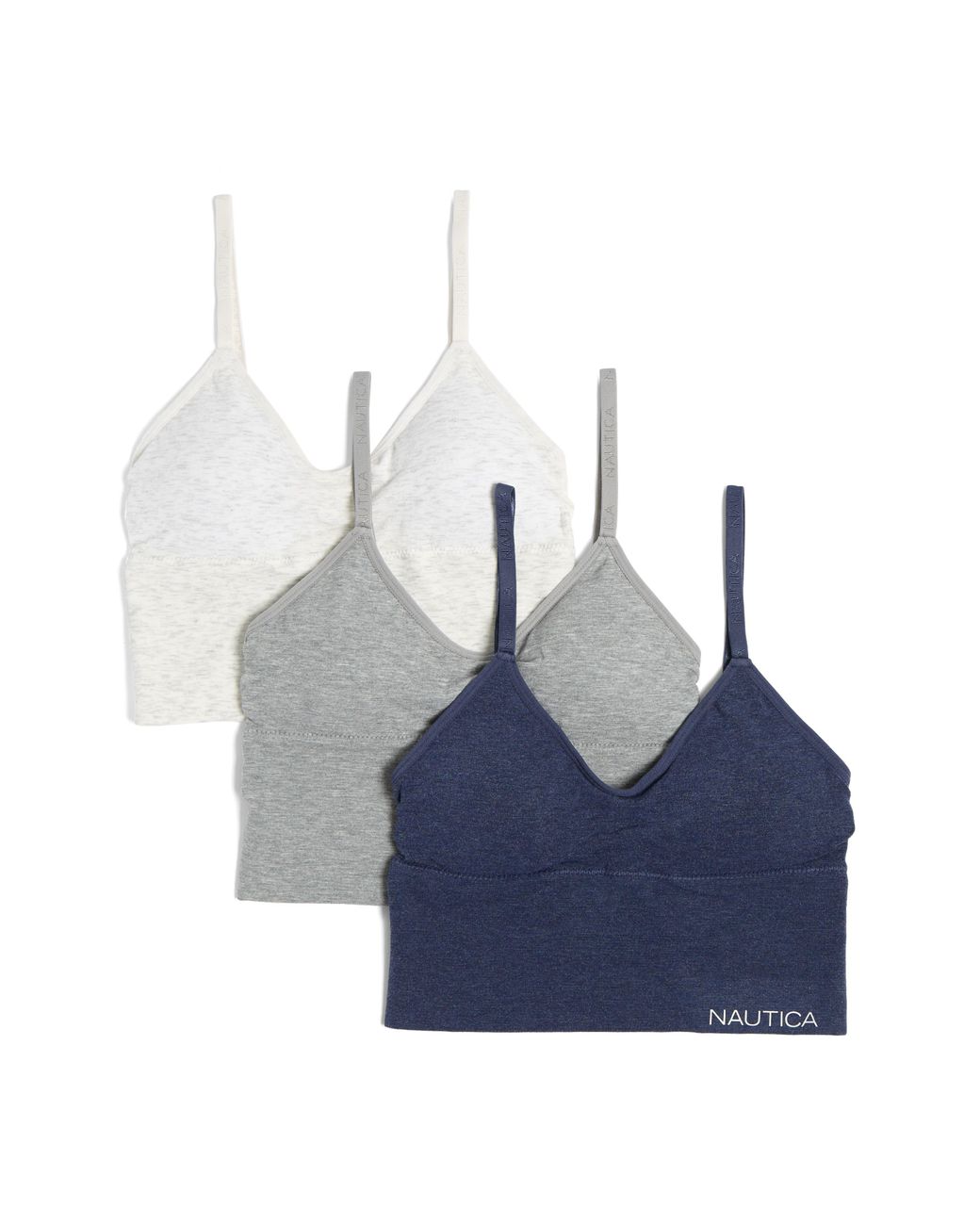 Nautica 3-pack Longline Seamless Bralettes in Blue