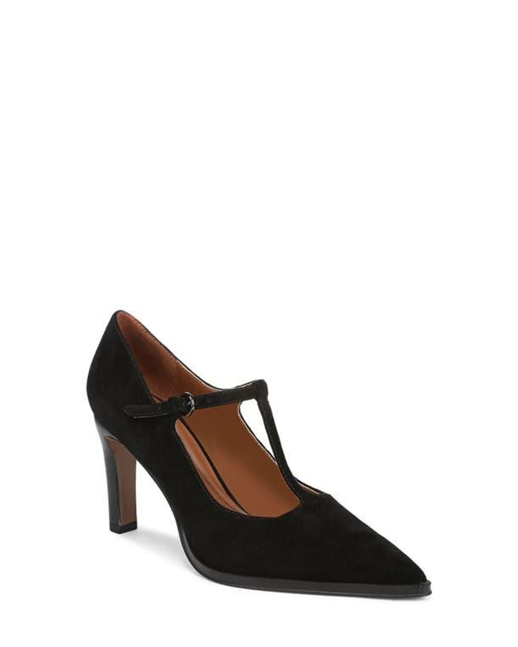 Sarto Black Atley T-Strap Pointed Toe Pump