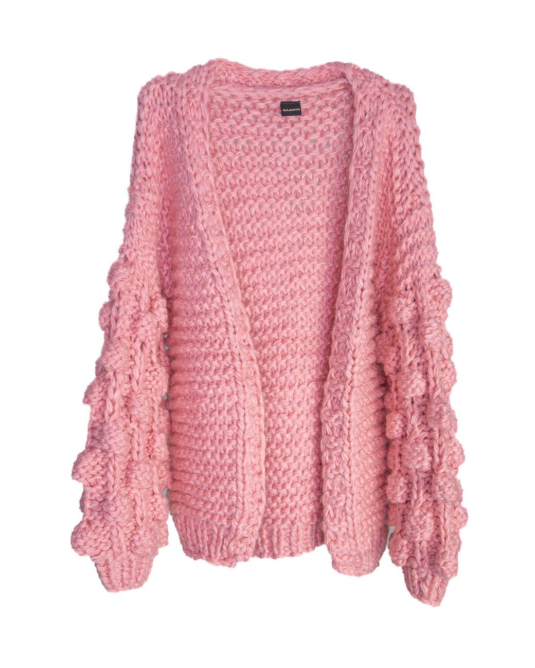 Saachi Bubble Sleeve Cardigan in Pink Lyst