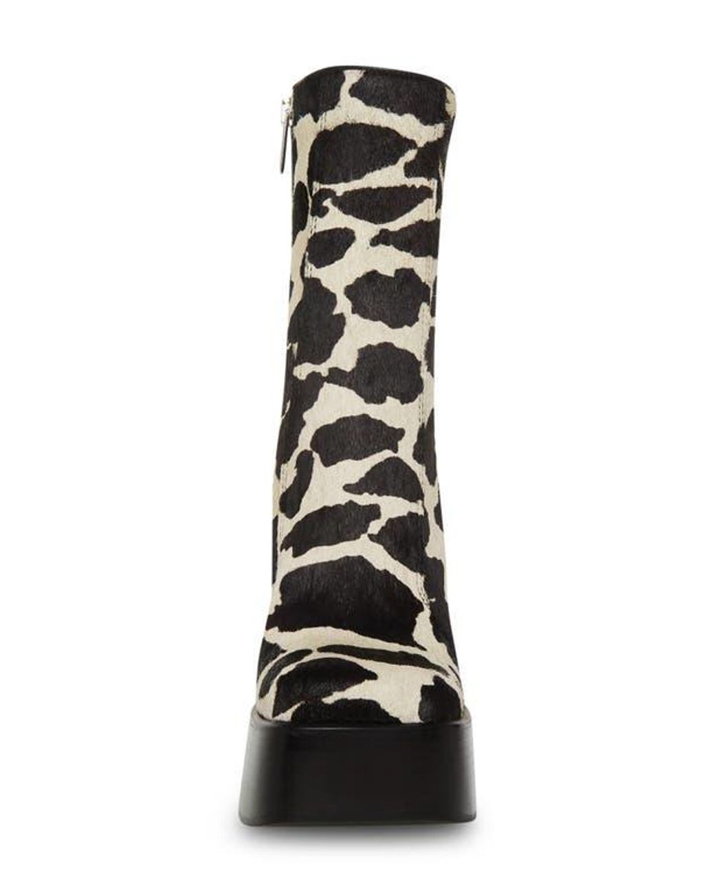 Steve Madden Cow Print Calf Hair Platform Booties in Black Lyst