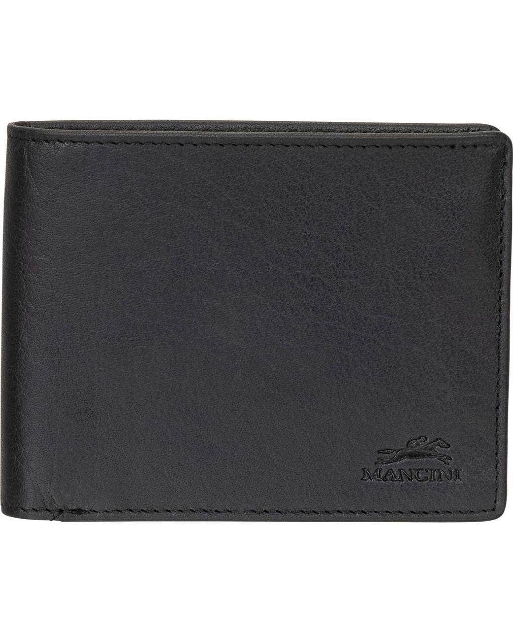 Mancini Black Rfid Bifold Wallet for men