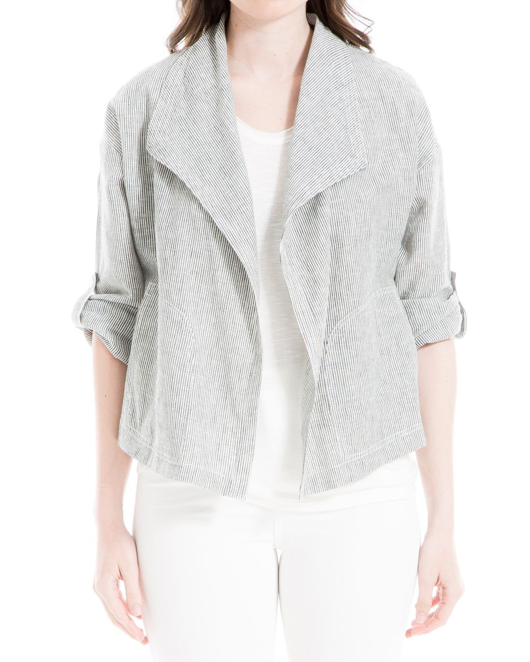 Draped Open-Front Blazer