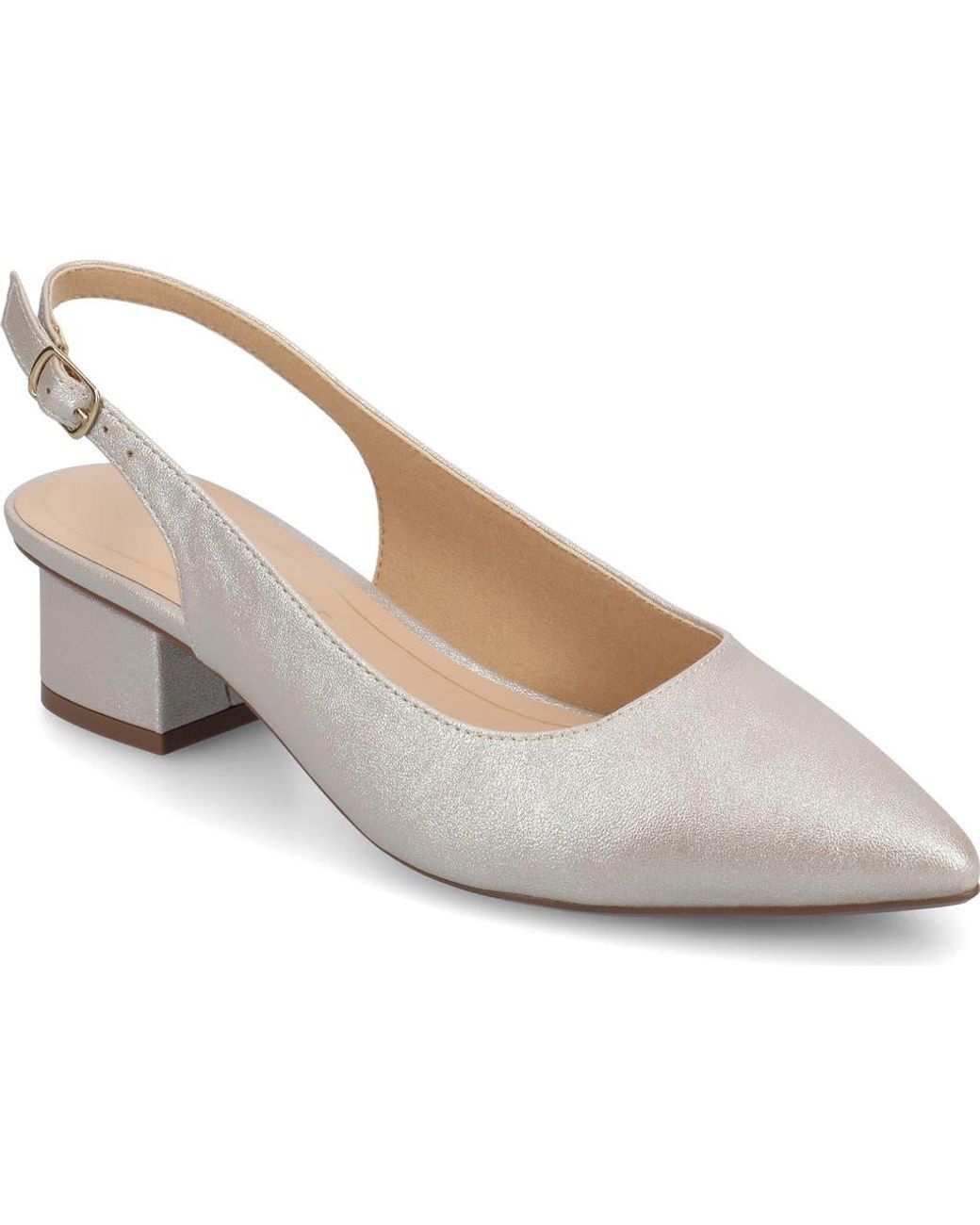 Journee Collection White Sylvia Slingback Pump