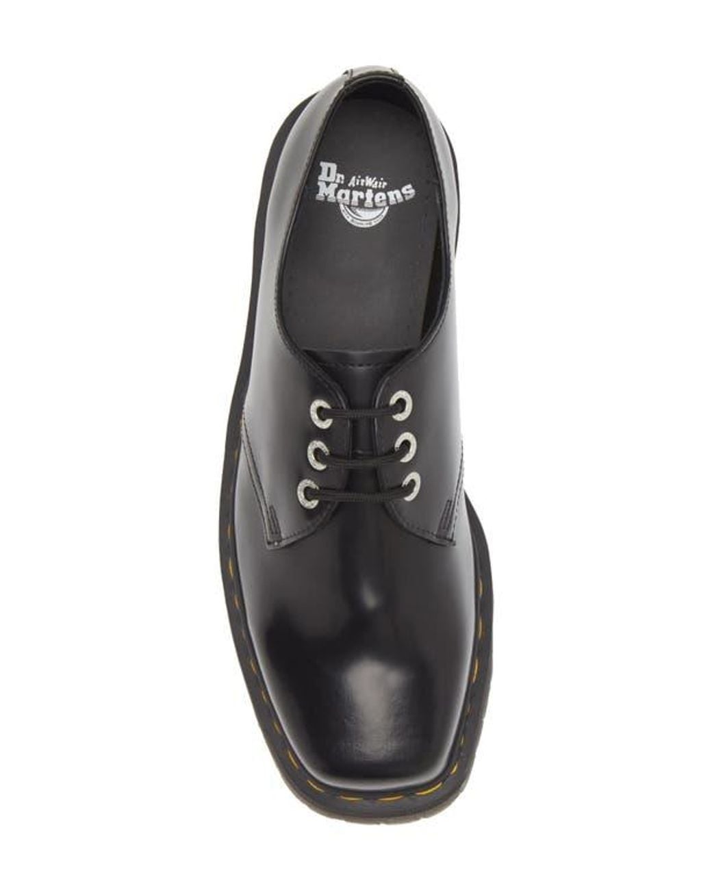 Dr. Martens 1461 Quad Square Toe Platform Oxford in Black 