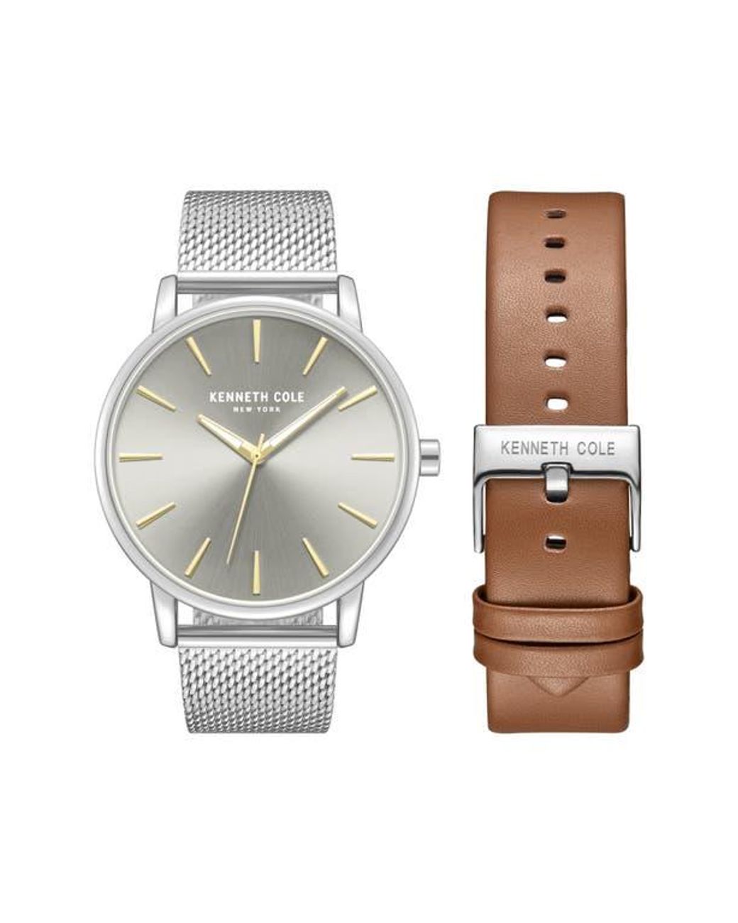 Kenneth Cole New York Watch with Band Set Kenneth Cole New York KC3896 Stainless Steel Silver Dial  main image 3