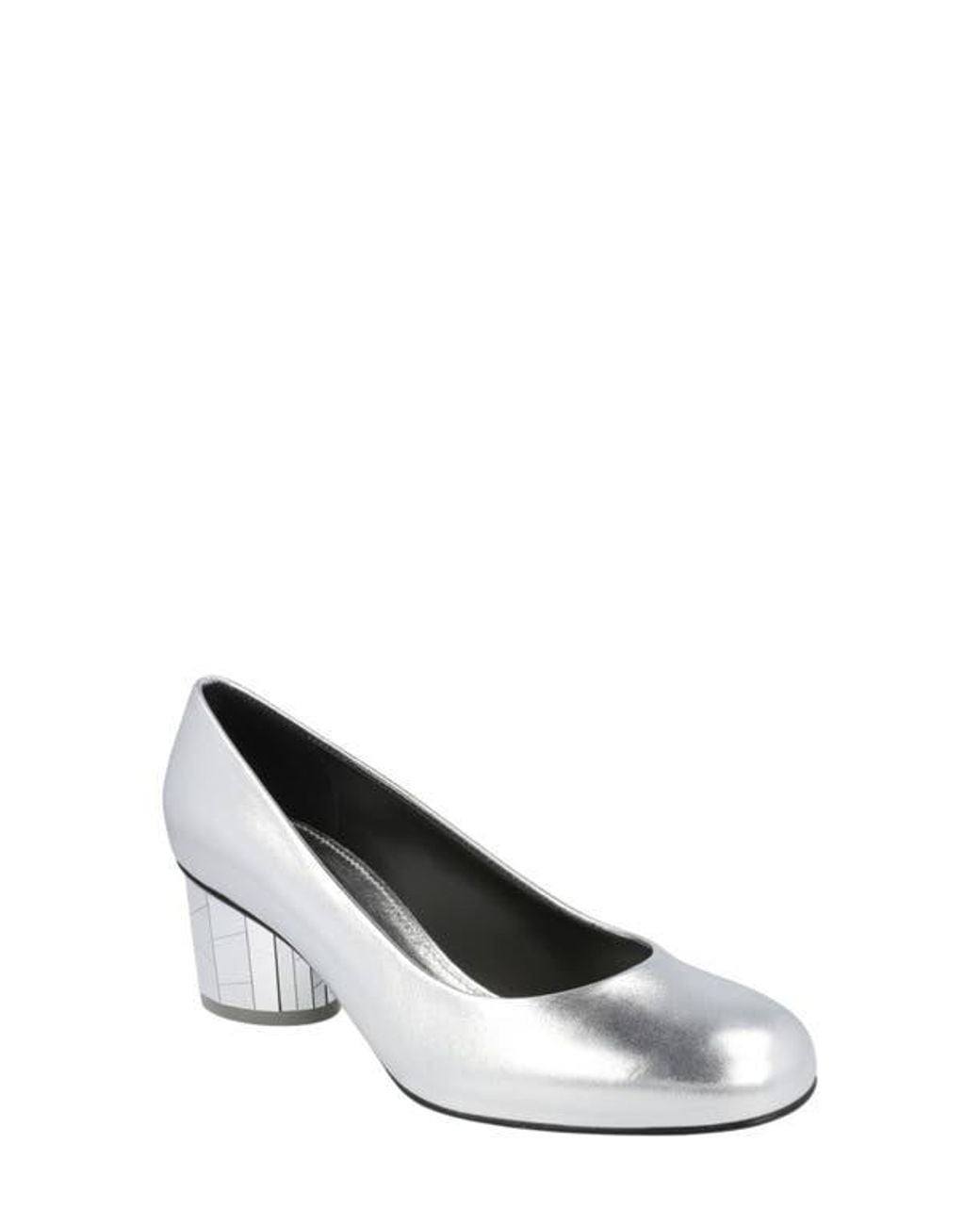Ferragamo White Farrah Mirror Heel Pump