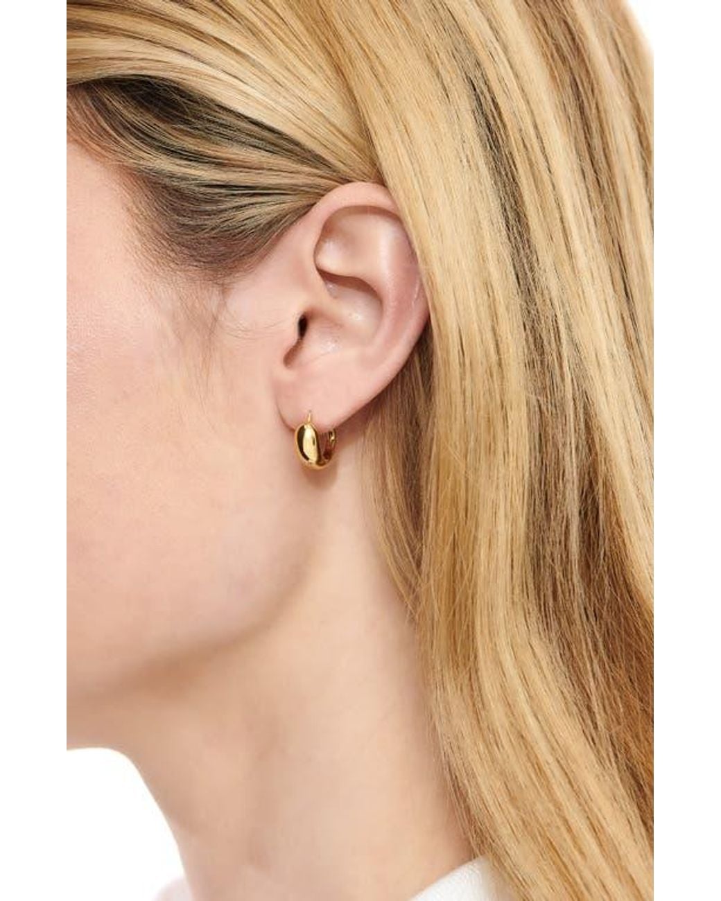 DEVATA Metallic Teardrop Hoop Earrings