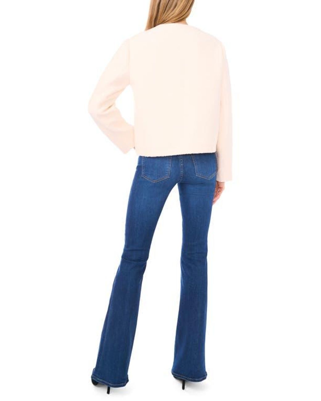 Halogen® Blue High Pile Fleece Crop Zip Jacket