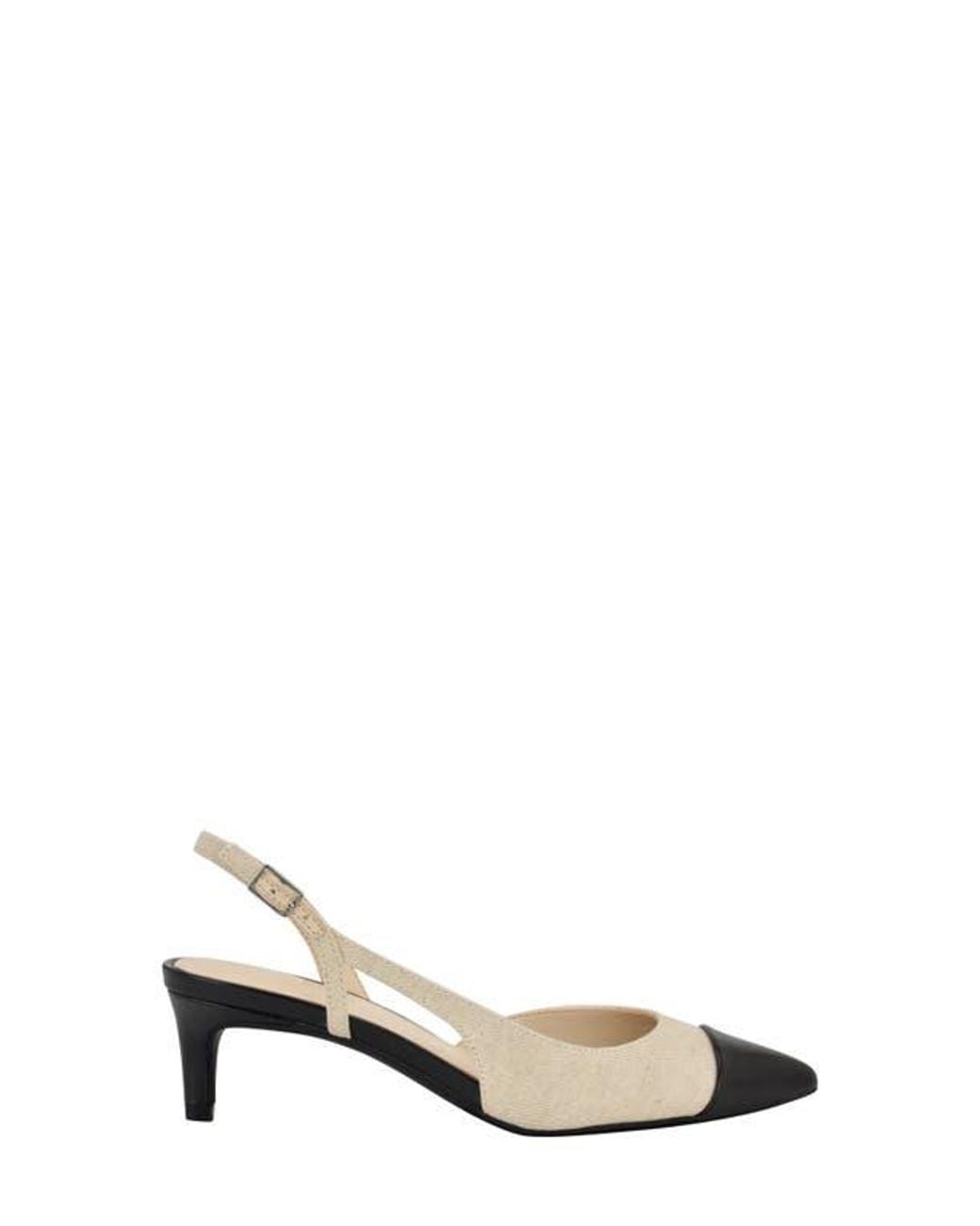 Calvin Klein Metallic Slingback Kitten Heel Pump