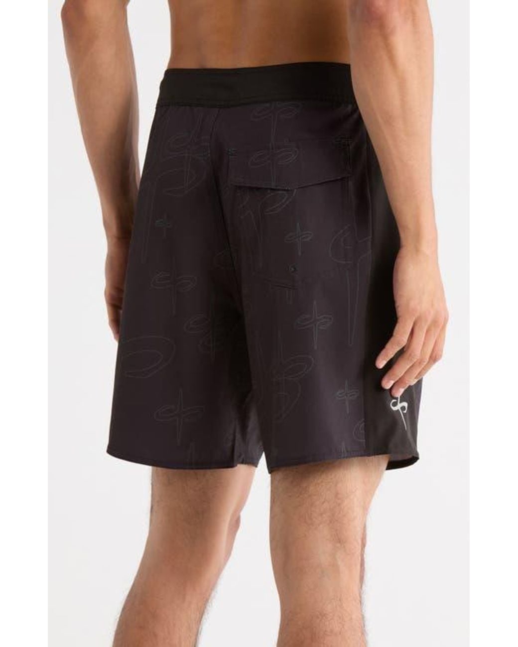 Saint Studio Black Peninsula Board Shorts for men