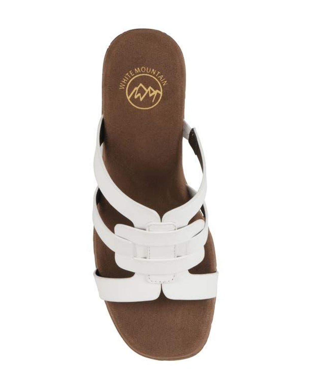 White Mountain Brown Barillo Platform Slide Sandal
