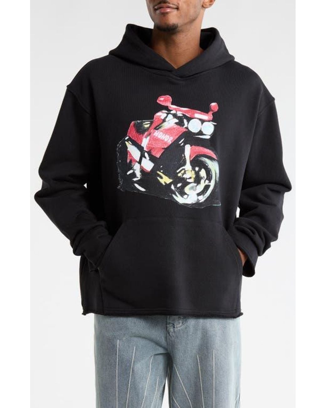 Honor The Gift Black Speedbike Graphic Hoodie for men