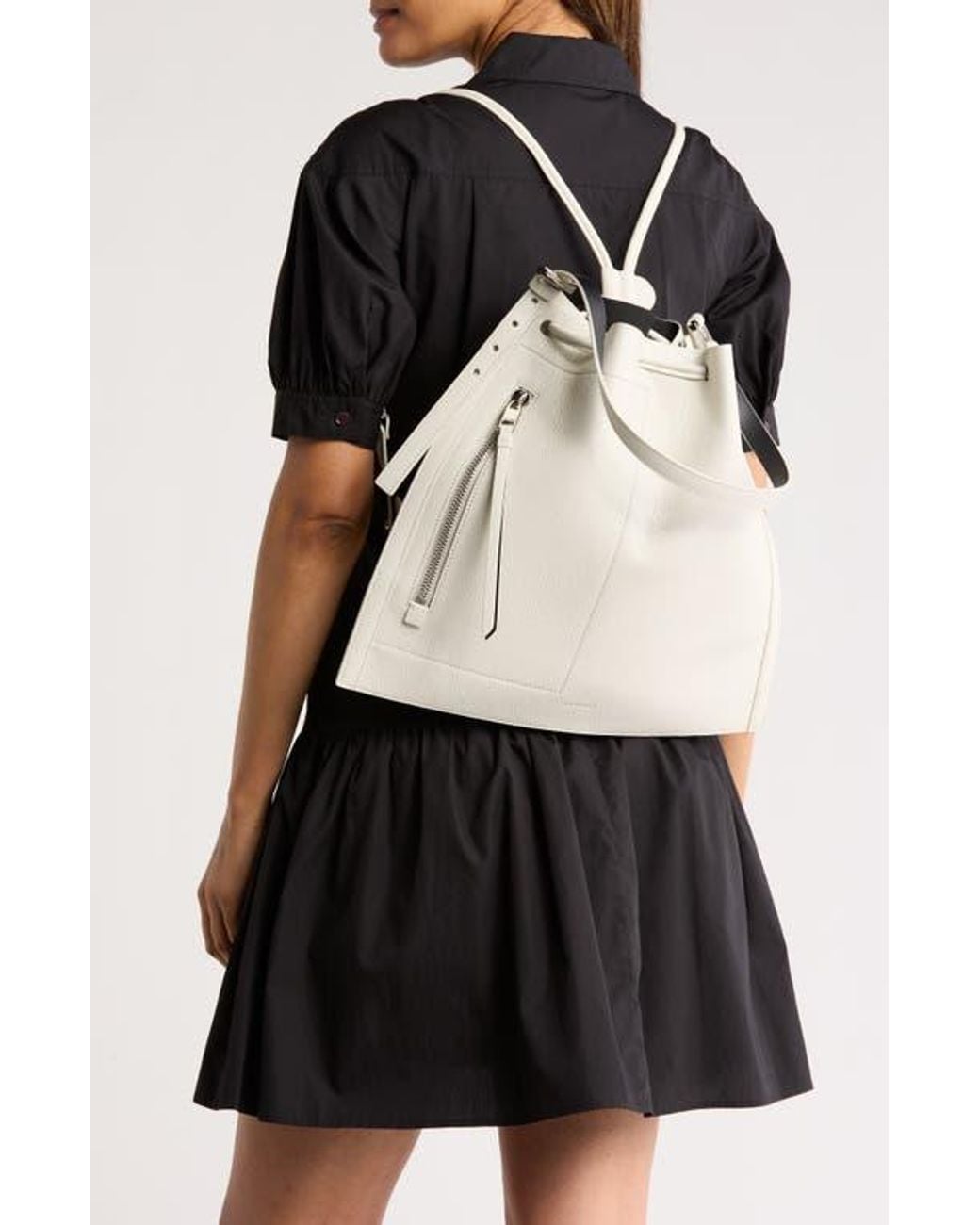 AllSaints Alpha Convertible Leather Backpack in Natural | Lyst AllSaints Alpha Convertible Leather Backpack in Natural | Lyst