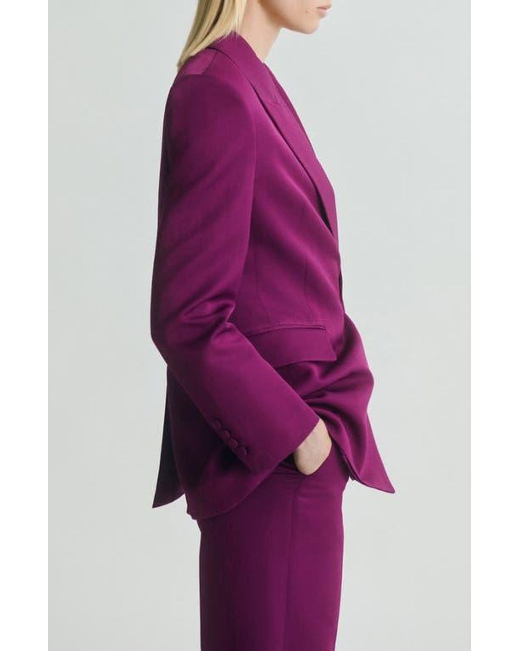 Mango Purple Double Breasted Jacket