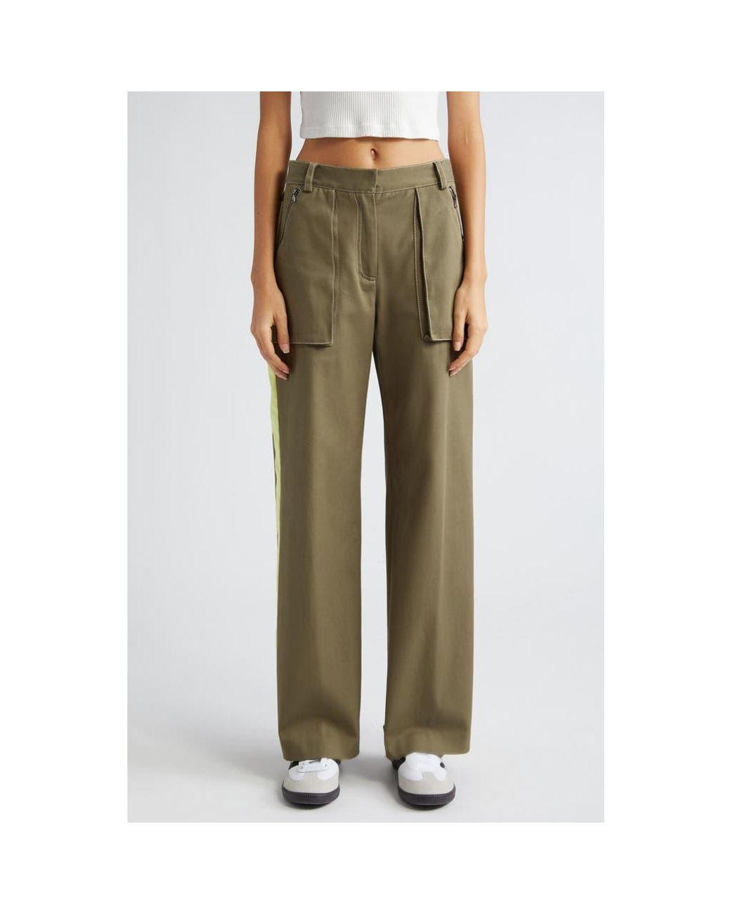 Twp Isa Side Stripe Stretch Twill Pants in Green | Lyst